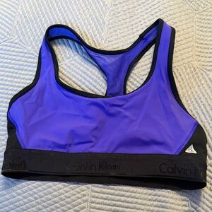 Calvin Klein Vibrant Purple and Black Sports Bra